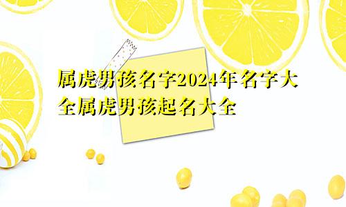 属虎男孩名字2024年名字大全属虎男孩起名大全