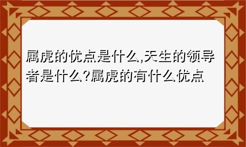 属虎的优点是什么,天生的领导者是什么?属虎的有什么优点