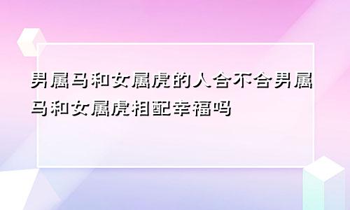 男属马和女属虎的人合不合男属马和女属虎相配幸福吗