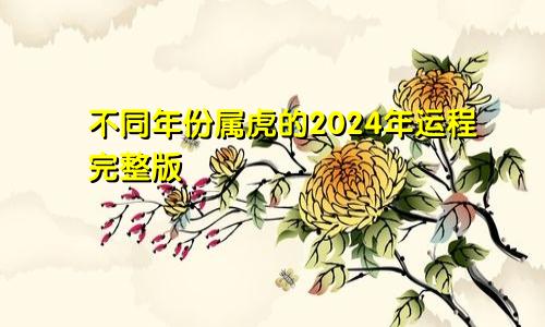 不同年份属虎的2024年运程完整版
