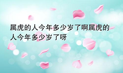 属虎的人今年多少岁了啊属虎的人今年多少岁了呀