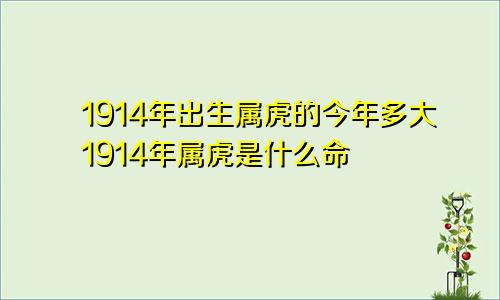 1914年出生属虎的今年多大1914年属虎是什么命