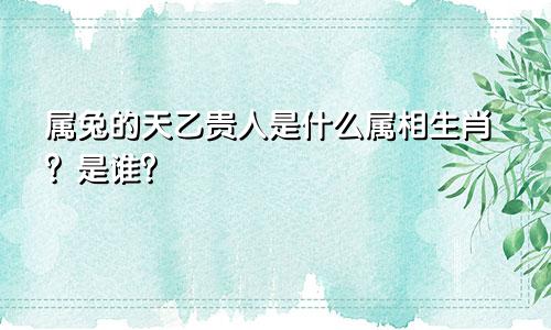 属兔的天乙贵人是什么属相生肖？是谁？