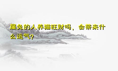 属兔的人养猫旺财吗，会带来什么运气？