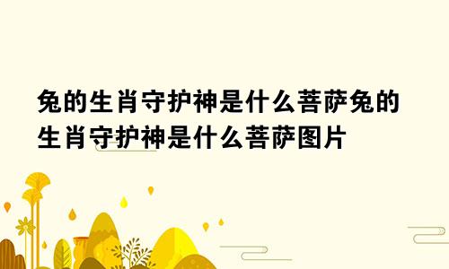 兔的生肖守护神是什么菩萨兔的生肖守护神是什么菩萨图片
