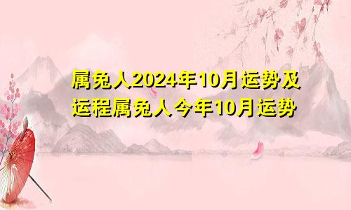 属兔人2024年10月运势及运程属兔人今年10月运势