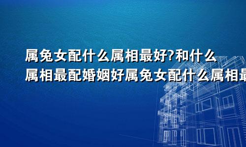 属兔女配什么属相最好?和什么属相最配婚姻好属兔女配什么属相最好?和什么属相最配婚姻呢