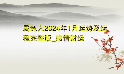 属兔人2024年1月运势及运程完整版_感情财运