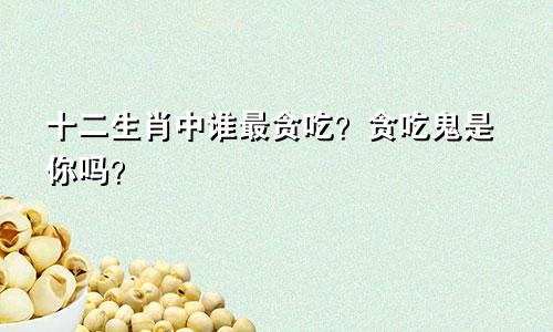 十二生肖中谁最贪吃？贪吃鬼是你吗？