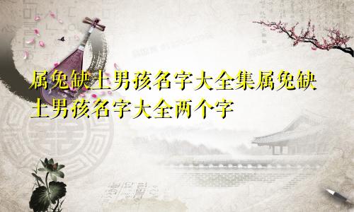 属兔缺土男孩名字大全集属兔缺土男孩名字大全两个字
