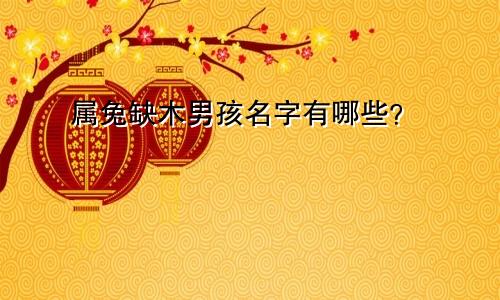 属兔缺木男孩名字有哪些？