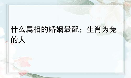 什么属相的婚姻最配：生肖为兔的人