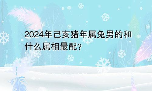 2024年己亥猪年属兔男的和什么属相最配？