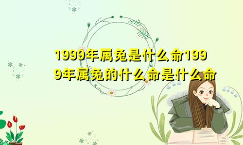 1999年属兔是什么命1999年属兔的什么命是什么命