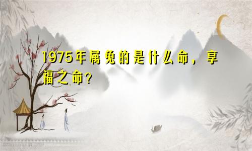 1975年属兔的是什么命，享福之命？
