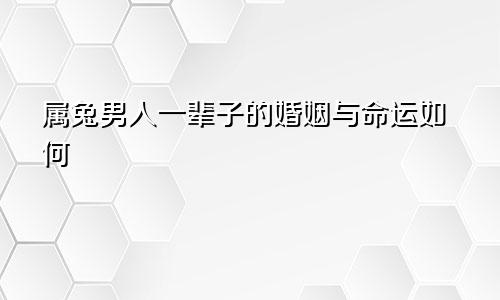 属兔男人一辈子的婚姻与命运如何
