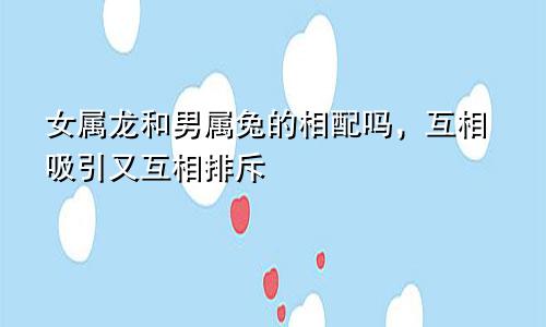 女属龙和男属兔的相配吗，互相吸引又互相排斥