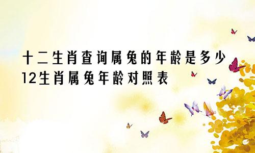 十二生肖查询属兔的年龄是多少12生肖属兔年龄对照表