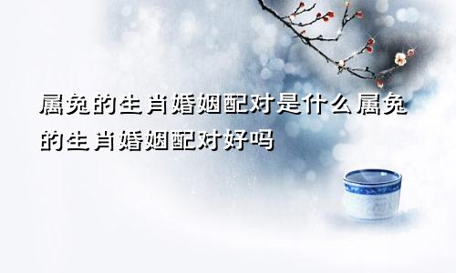 属兔的生肖婚姻配对是什么属兔的生肖婚姻配对好吗