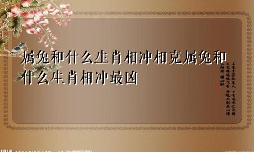 属兔和什么生肖相冲相克属兔和什么生肖相冲最凶