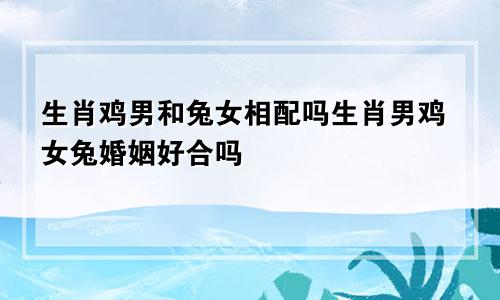 生肖鸡男和兔女相配吗生肖男鸡女兔婚姻好合吗