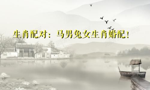 生肖配对：马男兔女生肖婚配！