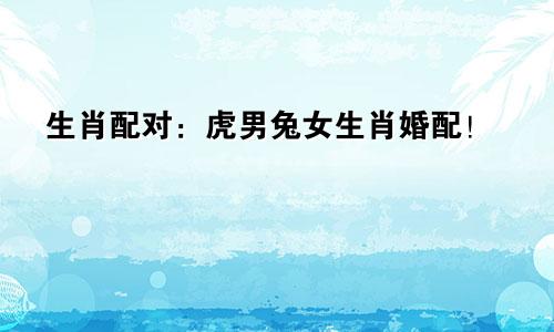 生肖配对：虎男兔女生肖婚配！