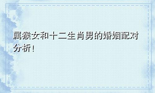 属猴女和十二生肖男的婚姻配对分析！