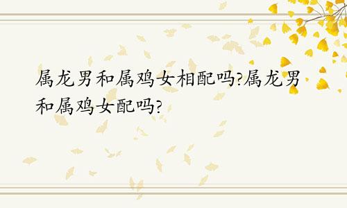 属龙男和属鸡女相配吗?属龙男和属鸡女配吗?