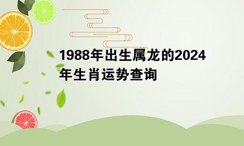 1988年出生属龙的2024年生肖运势查询