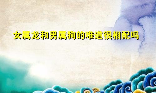 女属龙和男属狗的难道很相配吗