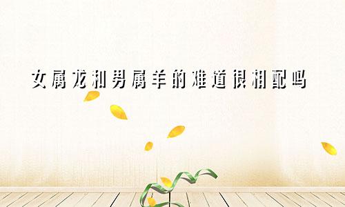 女属龙和男属羊的难道很相配吗