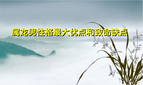 属龙男性格最大优点和致命缺点