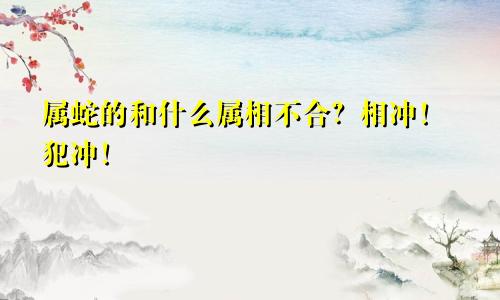 属蛇的和什么属相不合？相冲！犯冲！