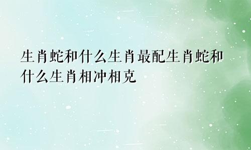生肖蛇和什么生肖最配生肖蛇和什么生肖相冲相克