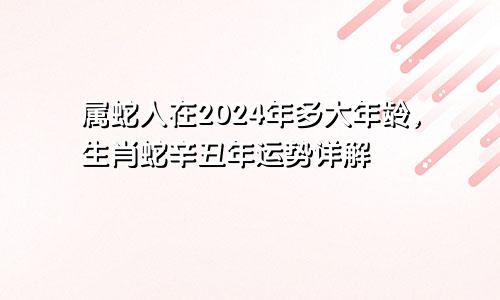 属蛇人在2024年多大年龄，生肖蛇辛丑年运势详解