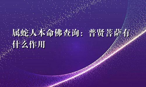 属蛇人本命佛查询：普贤菩萨有什么作用