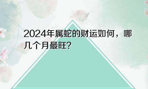 2024年属蛇的财运如何，哪几个月最旺？