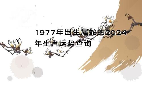 1977年出生属蛇的2024年生肖运势查询