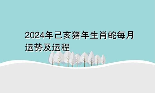 2024年己亥猪年生肖蛇每月运势及运程