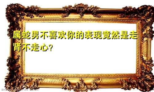 属蛇男不喜欢你的表现竟然是走肾不走心？