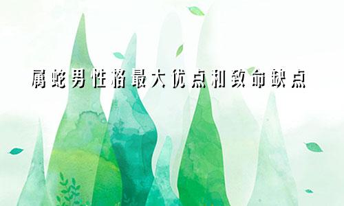 属蛇男性格最大优点和致命缺点
