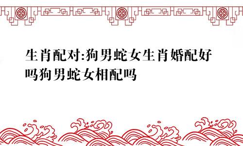 生肖配对:狗男蛇女生肖婚配好吗狗男蛇女相配吗