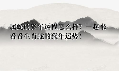 属蛇的猴年运程怎么样？一起来看看生肖蛇的猴年运势！