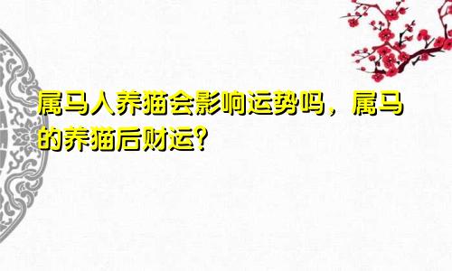 属马人养猫会影响运势吗，属马的养猫后财运？