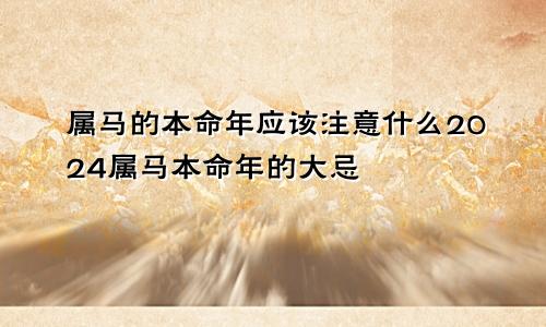 属马的本命年应该注意什么2024属马本命年的大忌