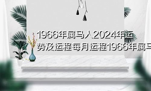 1966年属马人2024年运势及运程每月运程1966年属马人2024年运势及运程详解