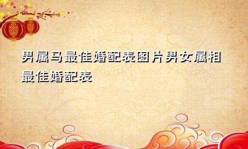 男属马最佳婚配表图片男女属相最佳婚配表