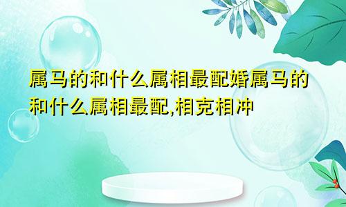 属马的和什么属相最配婚属马的和什么属相最配,相克相冲
