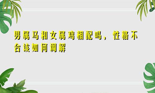 男属马和女属鸡相配吗，性格不合该如何调解
